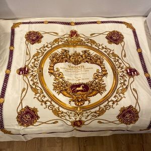 Women’s scarf by Jones of New York beautiful silky cream color burgundy and gold